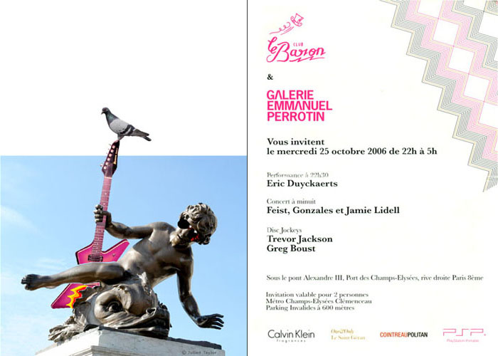 LOADING... a photography by Julien Taylor of Emmanuel Perrotin invitation to fiac party Paris 2006